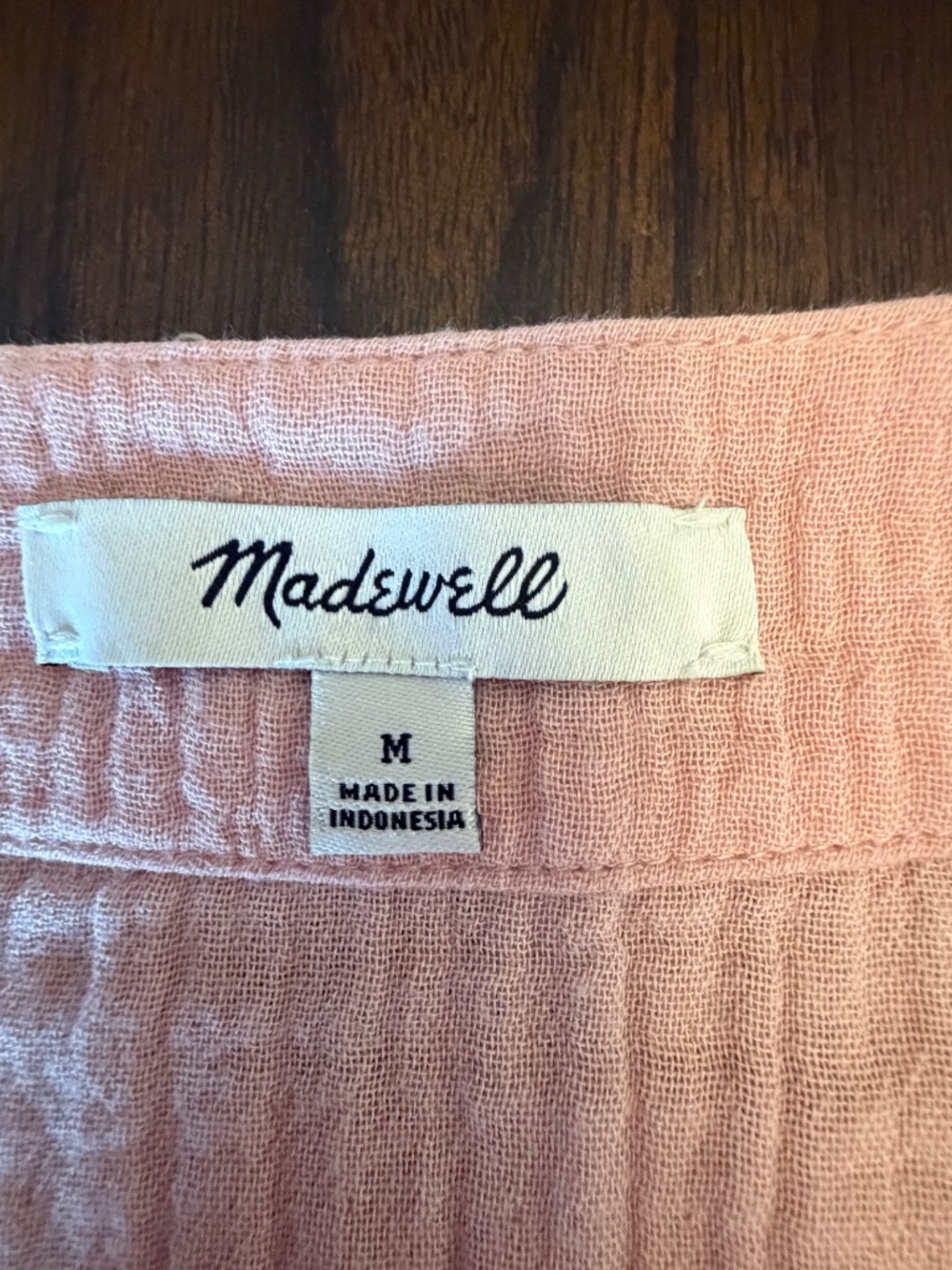 Madewell Pink Lightspun Button Front Minidress Gauzy Beachy, Size Medium - Picture 7 of 10